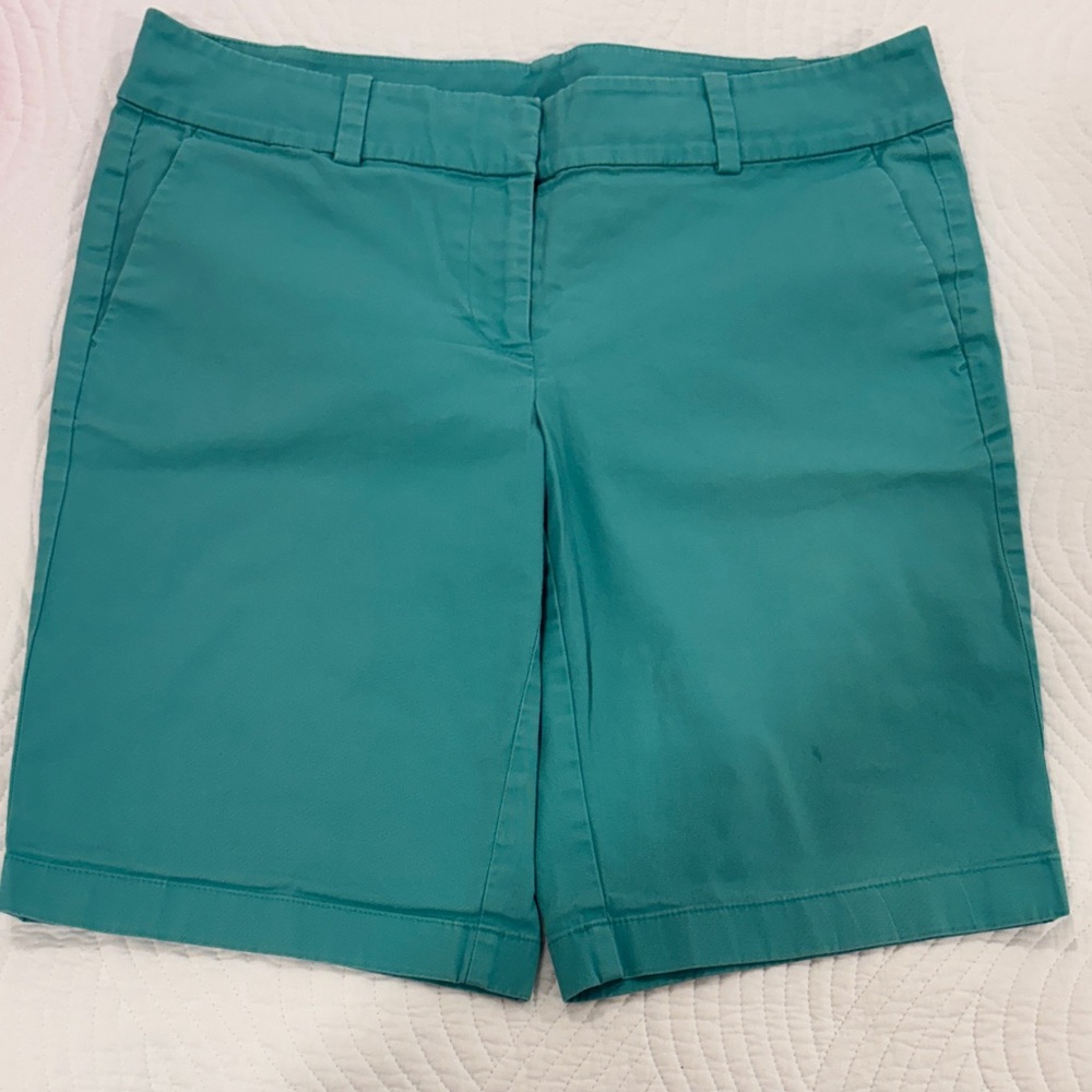 Ann Taylor Teal Bermuda Shorts with Belt Loops